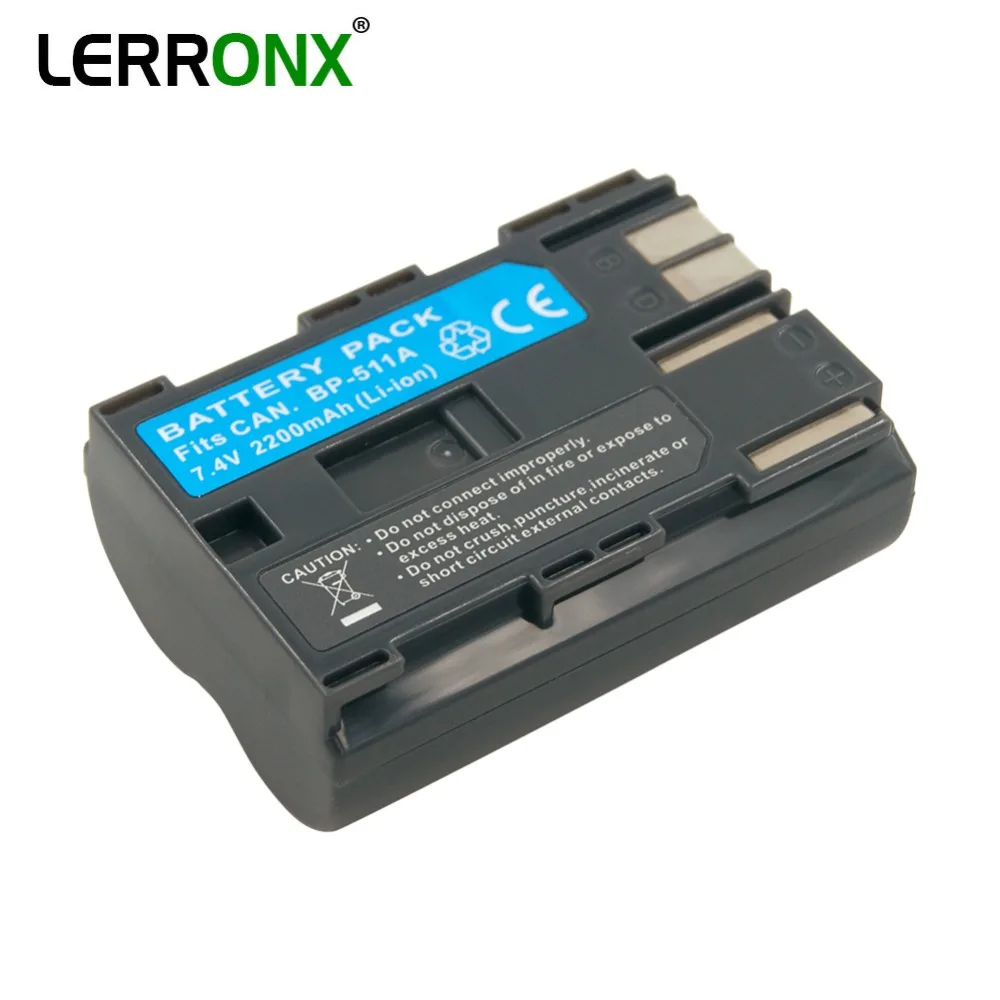 Bp-511 Bp-511A Batteria Ricaricabile 7.4V 2200Mah Bp511 Bp511A Per Canon Eos 300D 40D 50D 60D Powershot G1 G2 G3 Bp 511 Batteria