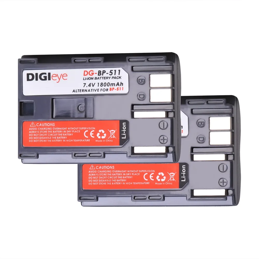 1800Mah Bp-511 Bp-511A Batterie Per Canon Eos 5D 10D 20D 30D 40D 50D 300D Powershot G1 G2 G3 G5 G6 Fotocamera Digitale
