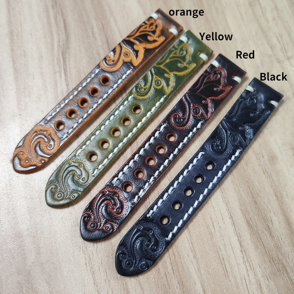 Uhgbsd Orologio Fatto A Mano Con Cinturino Vintage 18 20 22Mm 24Mm Per Smartwatch Huawei Xiaomi Oneplus Cinturino In Pelle Samsung