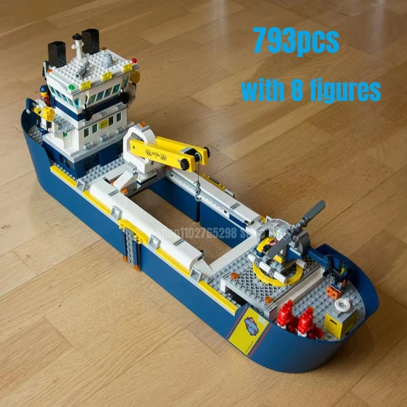 793 Pz Oceano Ricognizione Nave Building Block Fit 60266 Modello Assemblaggio Giocattoli Bambini Regalo Di Compleanno