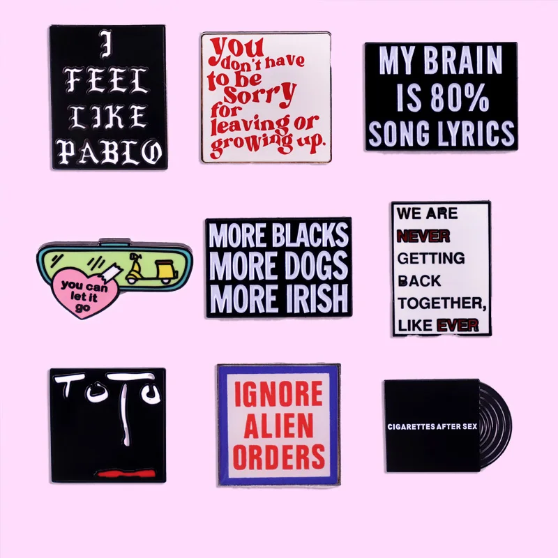 Classic Rock Band Song Iyrics Spilla Album Musicale Record Badge Fan Collection Medaglia Zaino Pin Gioielli Unici Regalo Per Gli Amici