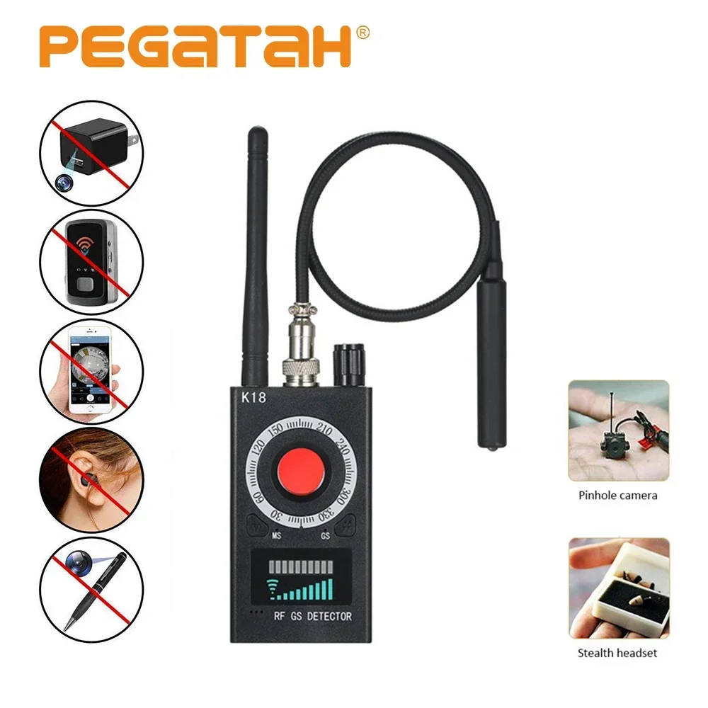 K18 Anti Candid Detector Mini Gadget Finder Cam Bug Gsm Lens Rf Tracker Mini Camera Jammer Signal Blocker Cc308