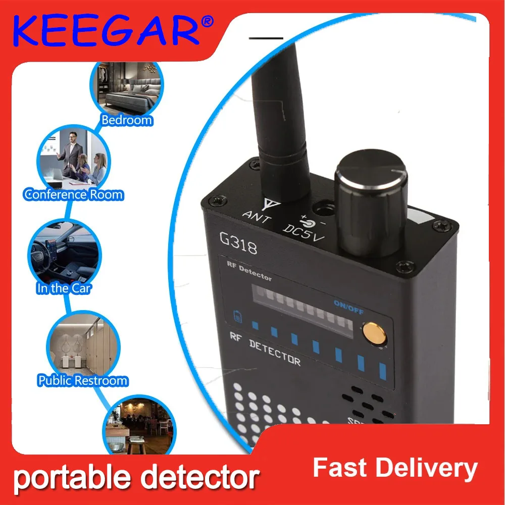 Anti-Spia Telecamera Nascosta Detetor Signal Jammer All Frequency Blocker Audio Gsm Bug Gps Finder Gps Rf Detector Wireless Spy Gadgets