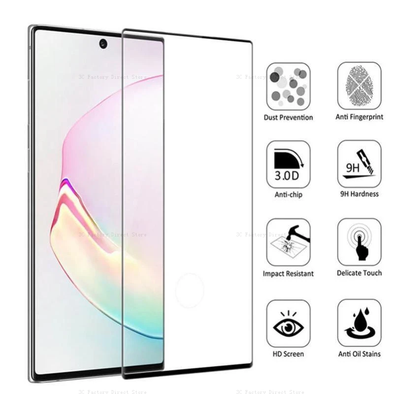 Pellicola Salvaschermo 3D Edge Per Samsung Galaxy Note 9 8 S20 S21 S22 S23 Ultra Plus Vetro Temperato Per Samsung Galaxy Note 10 Plus