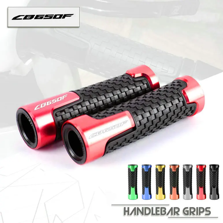 7/8"22Mm Motorcycle Accessories Universal Cnc Aluminum+Rubber Handle Grips For Honda Cb650F Cb 650 F Hornet