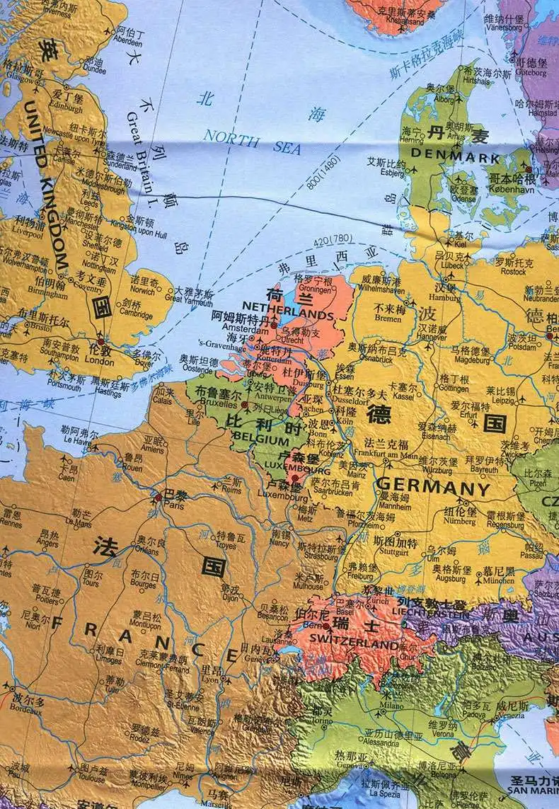 Mappa Dell'Europa Mappa Cinese E Inglese Mappa Dei Paesi Caldi Del Mondo Mappa Europa Europa Mappa Di Viaggio