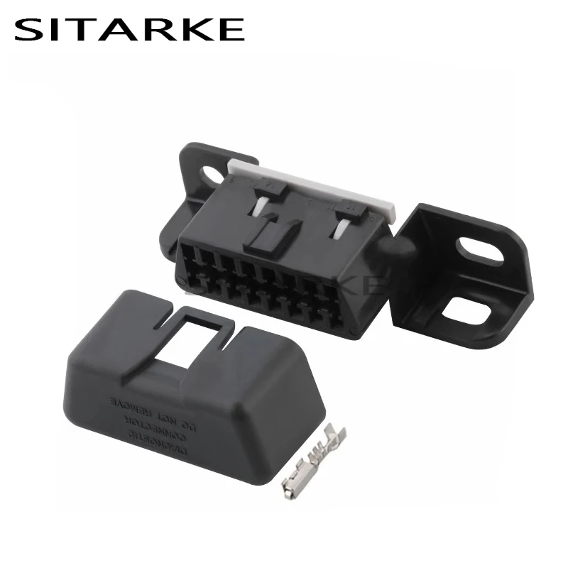 1 Set Connettori Auto Delphi A 16 Pin Con Rilevamento E Diagnosi Obd Presa Femmina Per Parti Presa 12110250