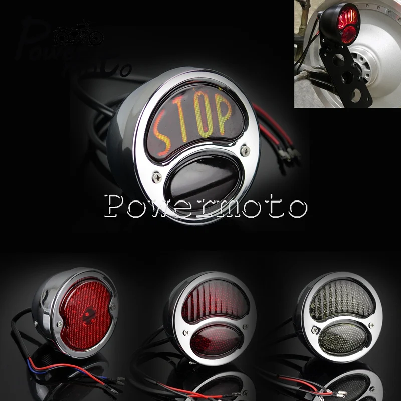 Stop Led Replica Fanali Posteriori Moto Cafe Racer Stop Lampada Freno Luce Targa Per Scrambler Cruiser Xs650 Chopper Bobber
