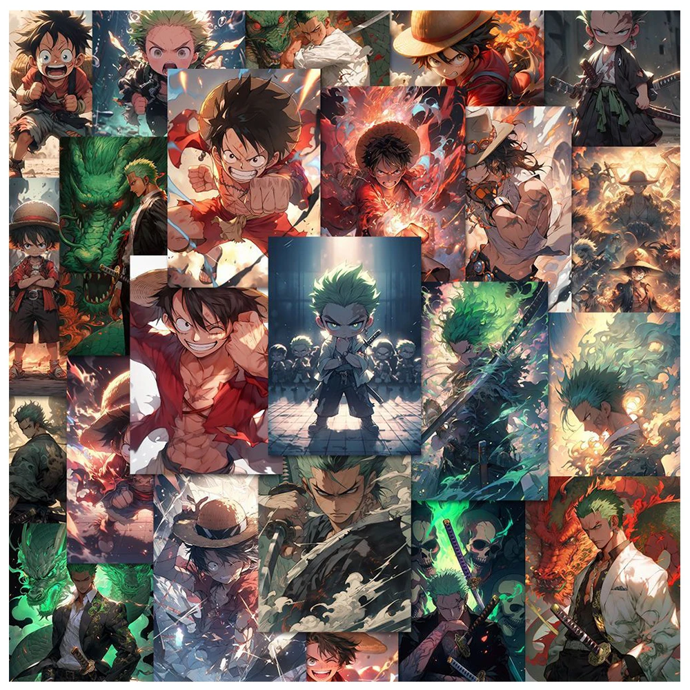 10/30/48Pcs Cool Anime One Piece Rufy Stickers Chopper Zoro Poster Sticker Skateboard Moto Classic Japan Manga Kid Decal