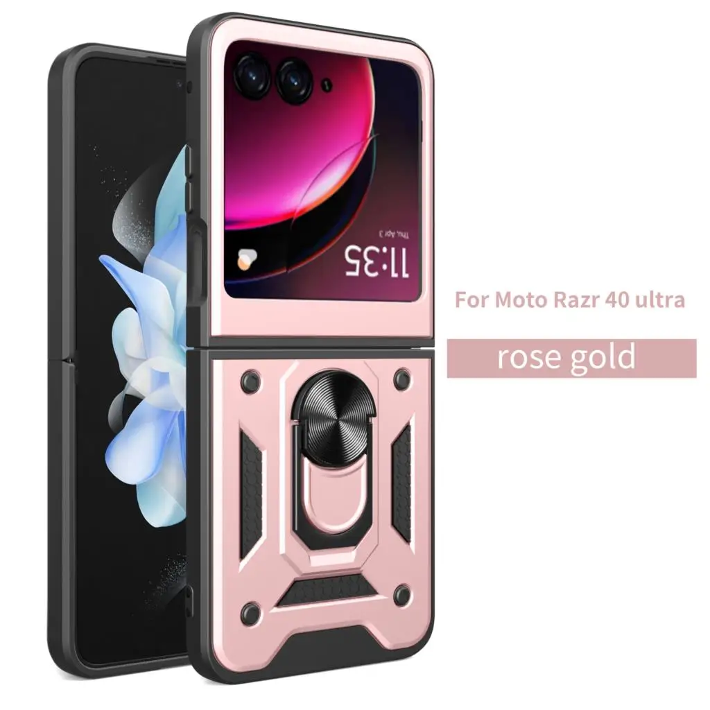 Per Motorola Razr 40 Ultra Slide Camera Armor Custodia Per Telefono Moto Razr 40/Razr 40 Ultra Capa Supporto Ad Anello Magnetico Motorola Razr 40