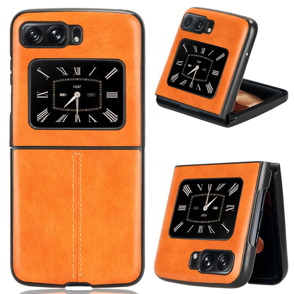 Custodia Per Moto Razr 2022 Pu Leather Texture Back Flip Cover In Plastica Dura Per Motolora Moto Razr 2022 Razr3
