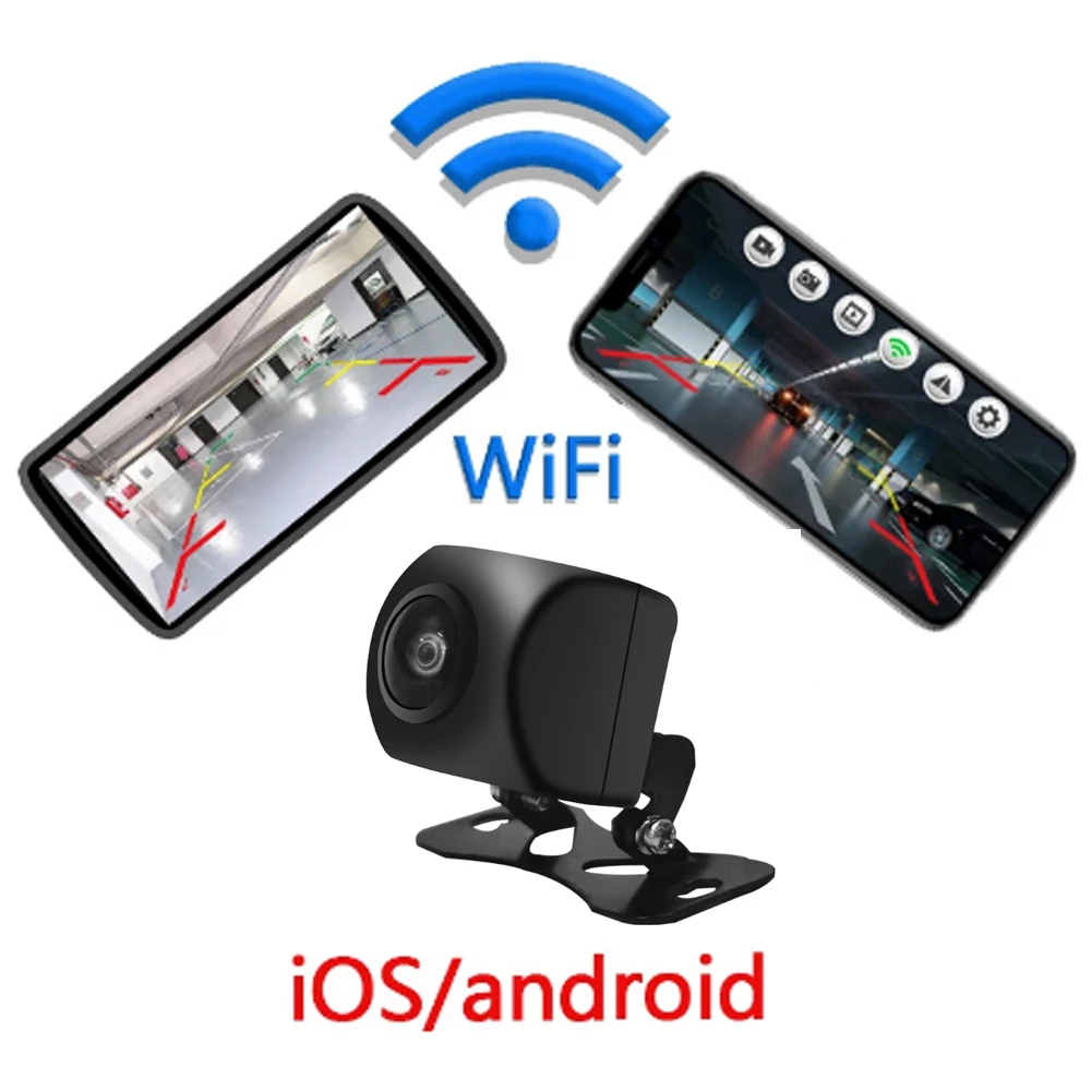 Universal Ahd 1080P Wireless Car Rear View Camera Wifi Front Night Vision Impermeabile Ip67 Inversione Per 2 Din App Android Ios