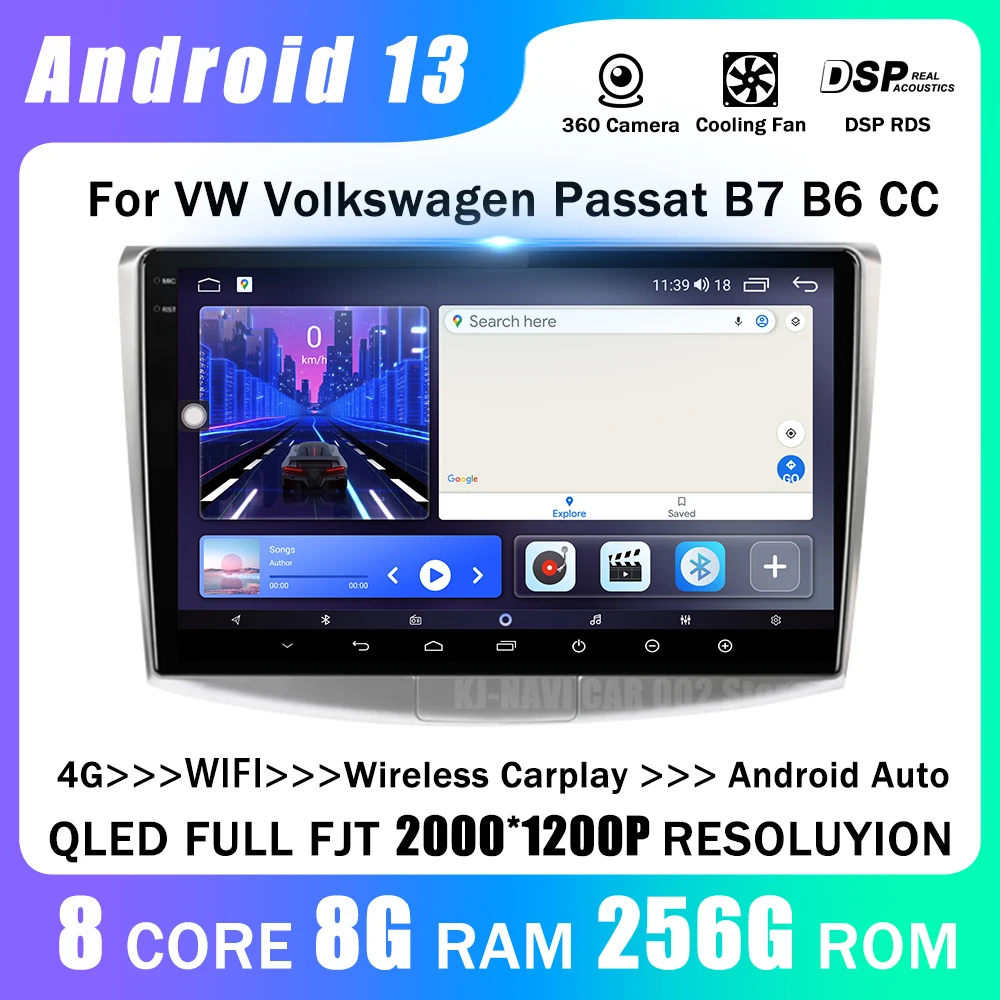 Android 13 Per Vw Volkswagen Passat B7 B6 Cc Radio Player Autoradio Navigation Carplay 2 Din Car Intelligent System Multimedia