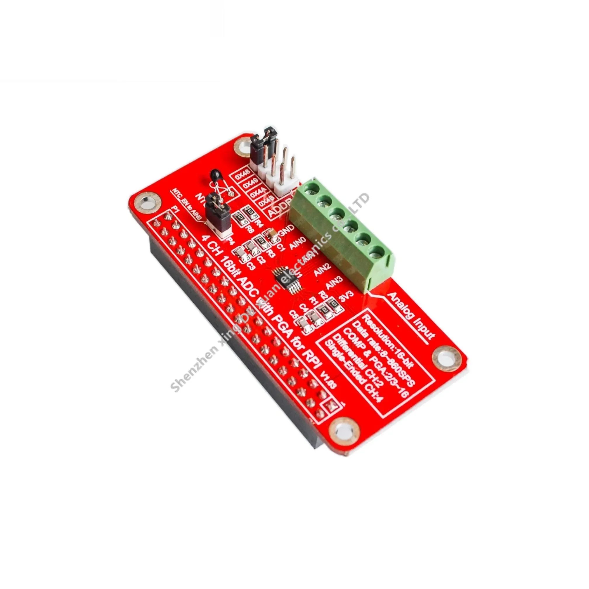 Modulo Adc 3.3V Ads1115 Per Raspberry Pi 3/2 / B + / I2C Rpi Ads1115 Convertitore Da Analogico A Digitale Adc