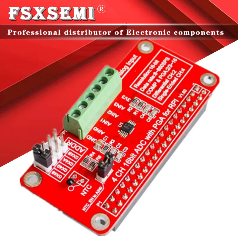 Modulo Adc 3.3V Ads1115 Per Raspberry Pi 3/2 / B + / I2C Rpi Ads1115 Convertitore Da Analogico A Digitale Adc Per Arduino