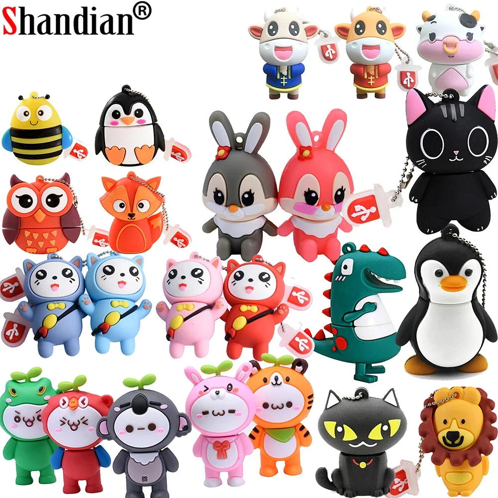 Simpatico Cartone Animato Usb Flash Drive 64Gb Pink Cartoon Pen Drive 32Gb Red Keyless Chain Memory Stick 16Gb Dispositivo Di Archiviazione Pendrive B