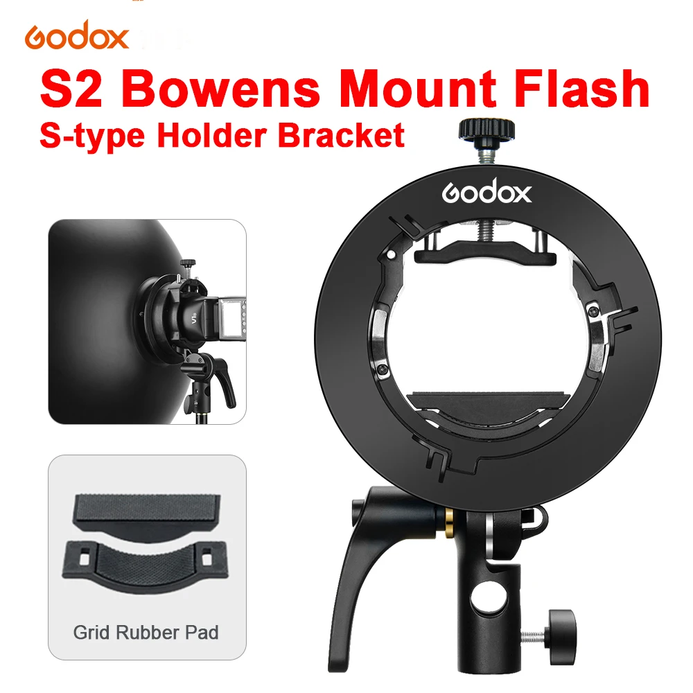 Godox S2 S Bowens Mount Flash Staffa Di Supporto Di Tipo S Per Godox V1 V860Ii Ad200 Ad400Pro Tt685 Speedlite Flash Snoot Softbox