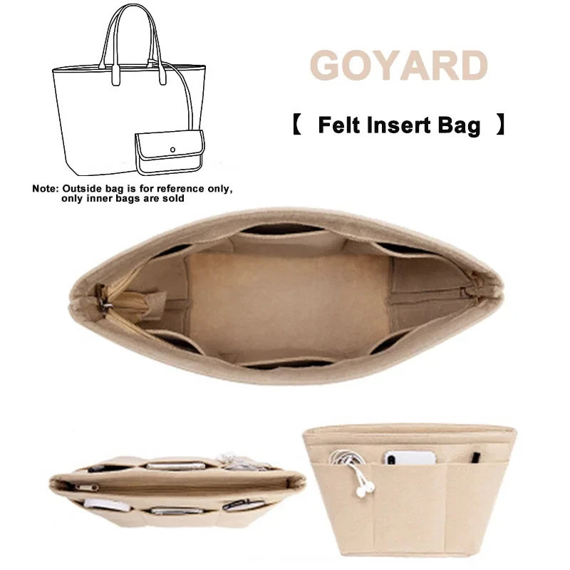 Espandi Lo Spazio Di Archiviazione Borsa In Feltro Organizer Divisori Per Fodera Interna Tasca Per Goyard Tote Handbag Insert Accessorio Per La Modifi