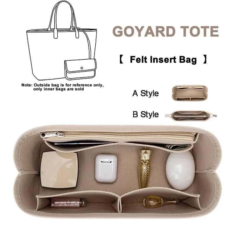 Organizer Per Borse Di Grande Capacità Tasca Interna In Feltro Per Goyard Lv Neverfull Tote Bag Liner Tank Bags Migliora Lo Spazio Accessorio Di Aggio