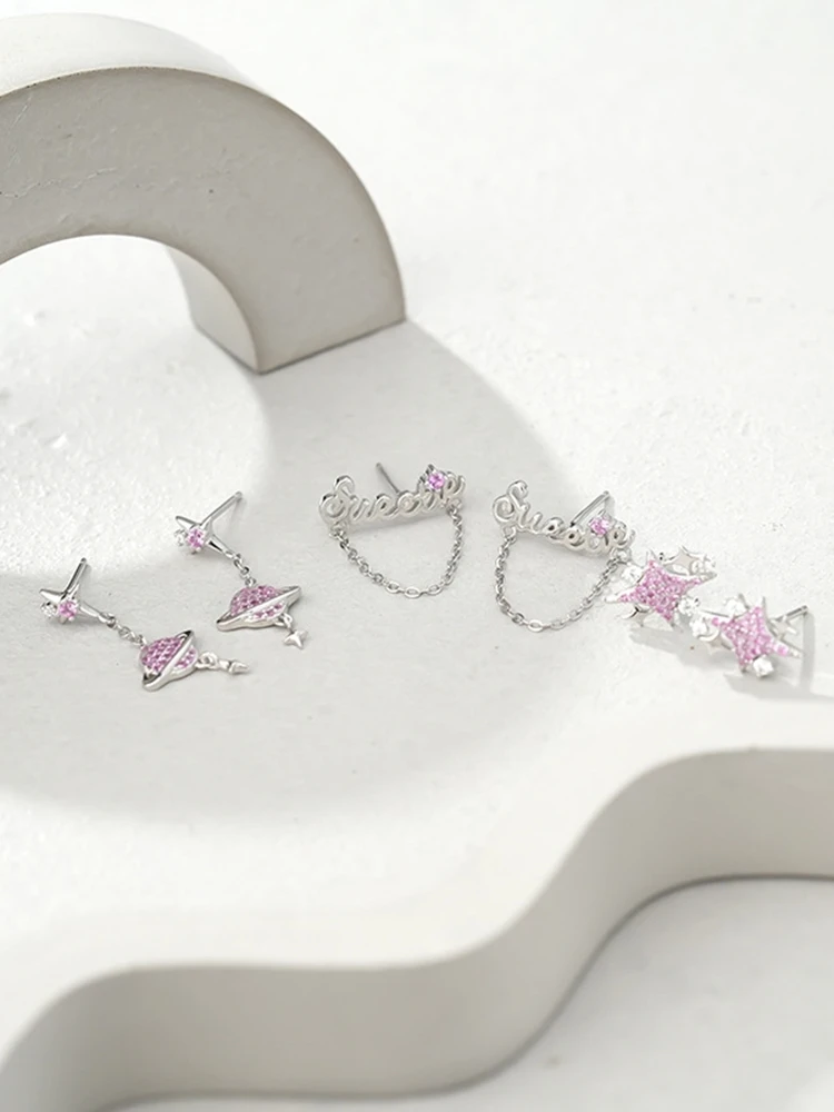 Planet Star Ciondola Gli Orecchini Zircone Kolczyki Damskie Srebrne 925 Aretes De Moda 2022 Orecchini Donna Ohrringe Silber Fine Jewelry
