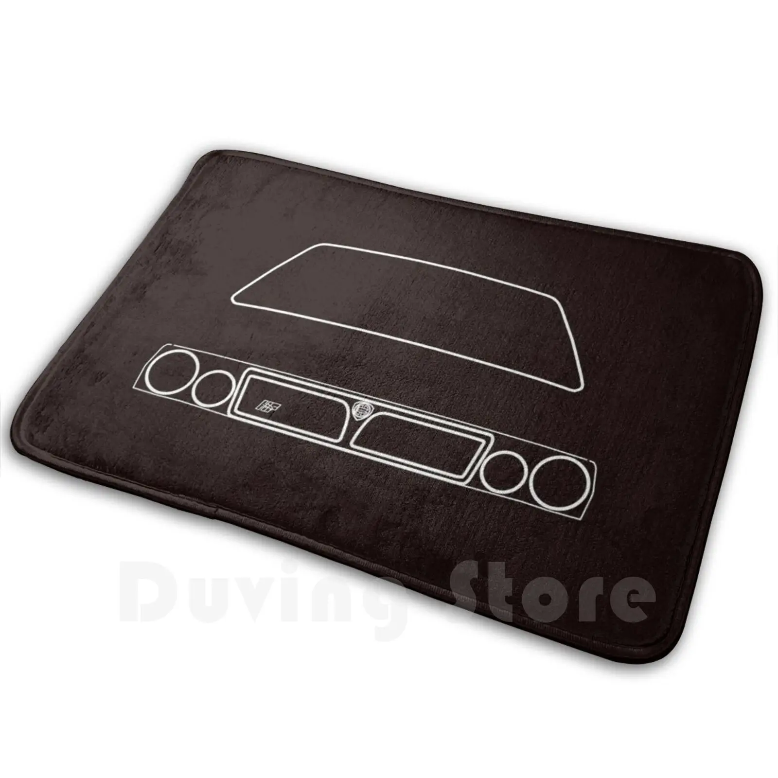 Lancia Delta Hf Integrale Contorno Grafico (Bianco) Morbido Tappetino Antiscivolo Tappeto Cuscino Lancia Delta Integrale Hf