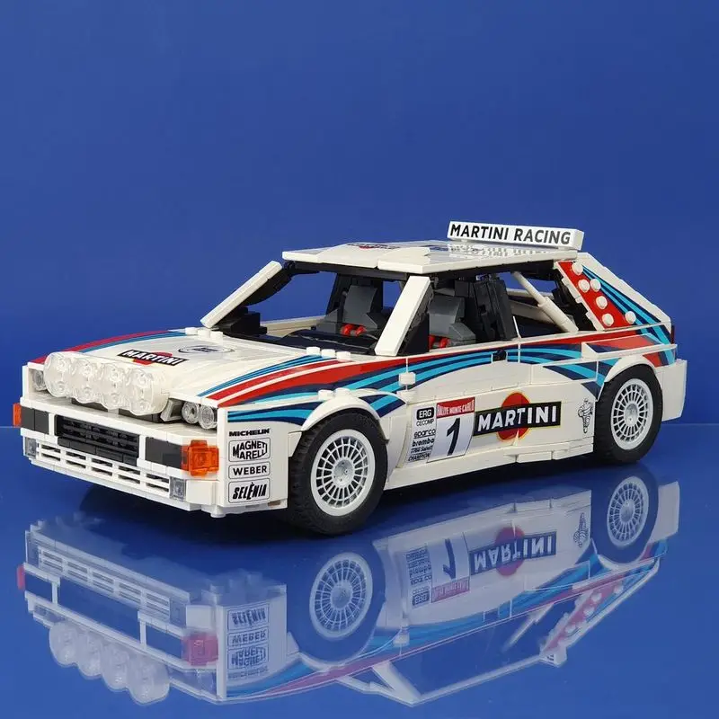 Moc Speed Champion Delta Integra Rallye Racing Car Driver Building Blocks Fai Da Te Assemblato Modello Giocattoli Brick Aldul Regalo Per Bambini