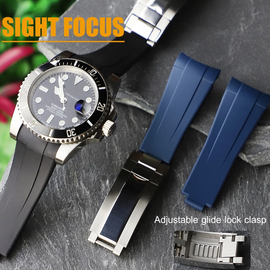 Cinturino Per Orologio Da Polso Corto Con Estremità Curva Da 20Mm Per Rolex Submariner Yachtmaster Gmt 2 Cinturino Per Orologio Cinturino Regolabile C