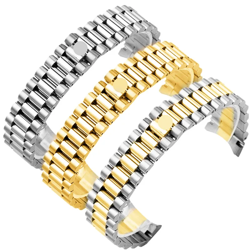 Carlywet 20Mm Solid Curve End Screw Links Chiusura Di Distribuzione Cinturino Per Orologio Da Polso In Acciaio Inossidabile Cinturino Per Rolex Presid