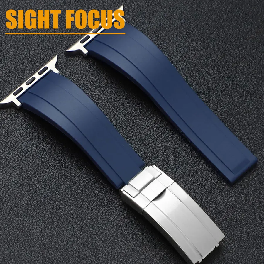 Cinturino In Gomma Per Apple Watch Rolex Band 41Mm 45Mm 38Mm 40Mm 42/44Mm 49Mm Rolex Apple Watch Strap Iwatch 8 7 Se 6 5 4 3 Ultra