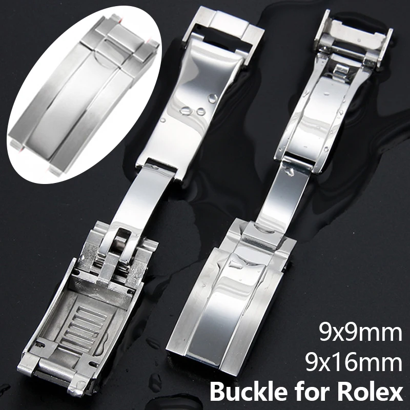 Fibbia Pieghevole In Acciaio Inossidabile Per Rolex Water Ghost Pulsante Scorrevole A Regolazione Rapida Per Submariner Daytona Gmt Diver Flat End Cla