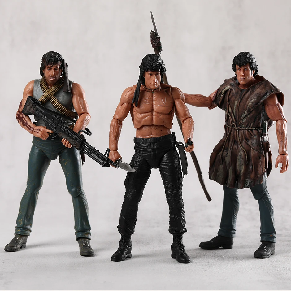 Neca First Blood Series John J Rambo Collection Action Figure Movie Model Toy