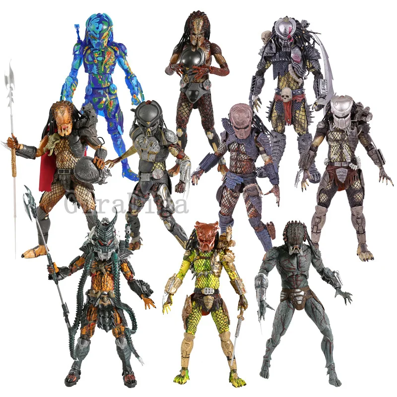 Neca Predator Calcestruzzo Jungle Jungle Hunter Fugitive Predator Clan Leader Ultimate Action Figure Toy Model Da Collezione