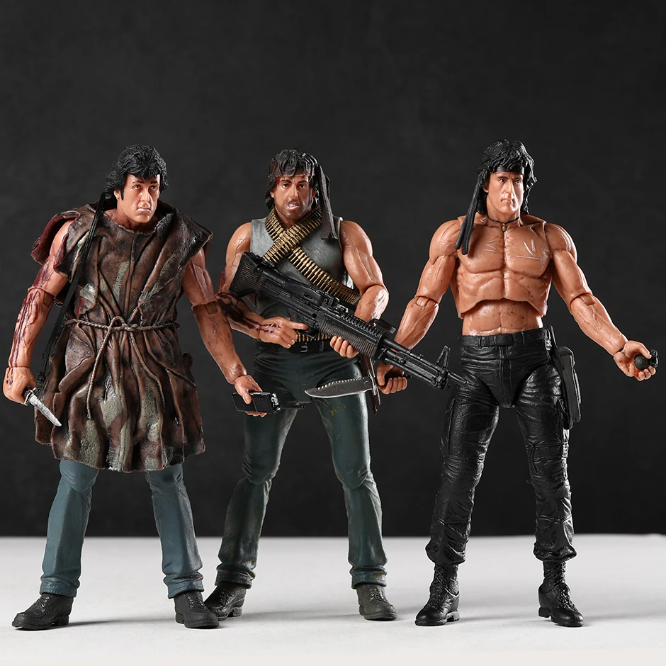 Neca First Blood Series John J Rambo Action Figure Figurine Collection Model Doll Toy Gift
