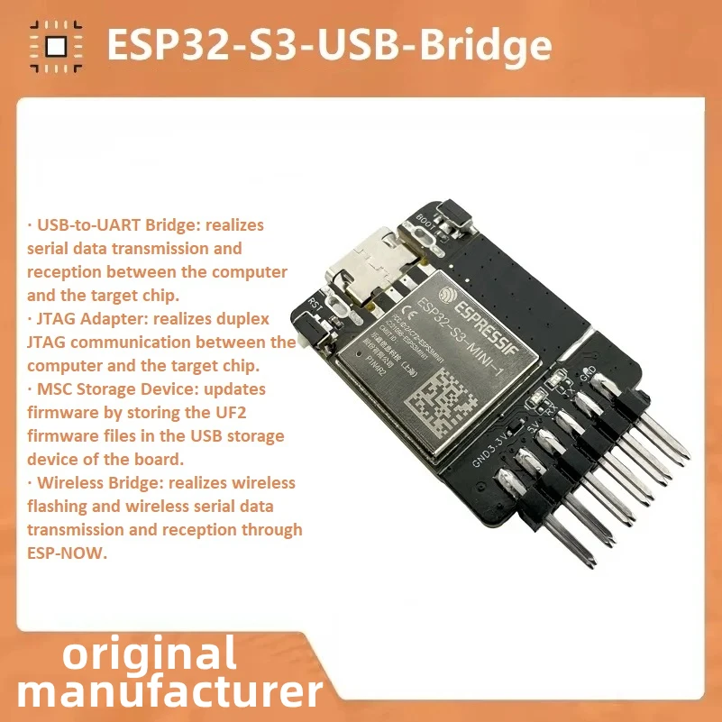Esp32-S3-Usb-Bridge Download Debugger, Il Modulo Esp32-S3-Mini-1 Di Bordo Supporta Il Debug Wireless Da Usb A Uart/Jtag