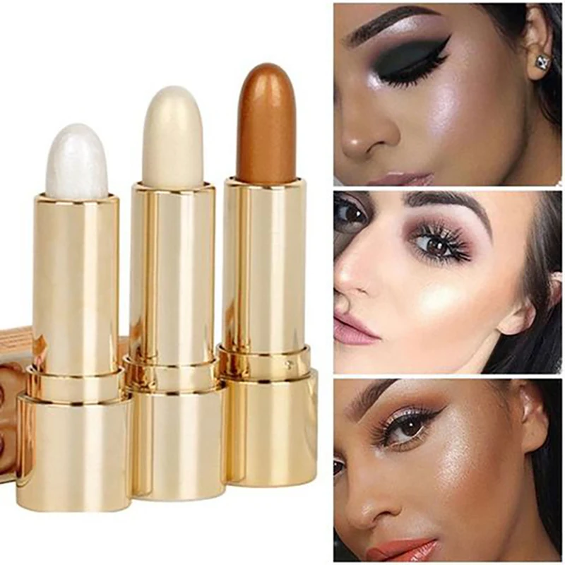 3 Colori Brighten Highlighter Bar Cosmetic Face Contour Bronzer Shimmer Highlighter Stick Concealer Cream Beauty Makeup Product