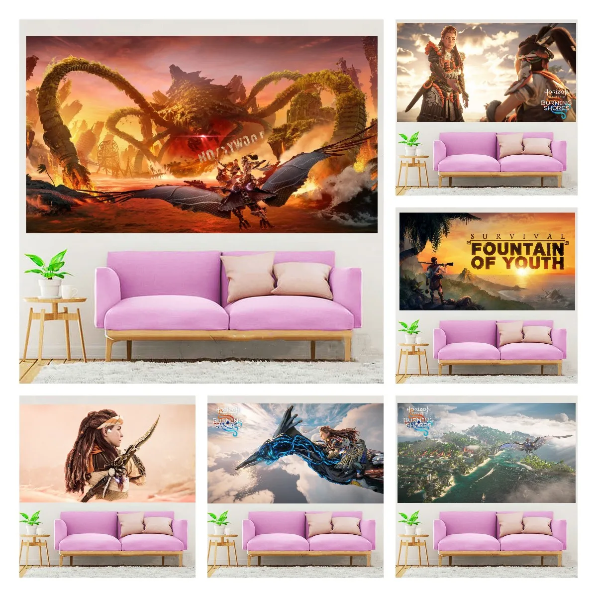 Horizon Unded West Poster The Burning Shore Game Poster Canvas Wall Painting Bedroom Wall Decor Wall Sticker Home Decor