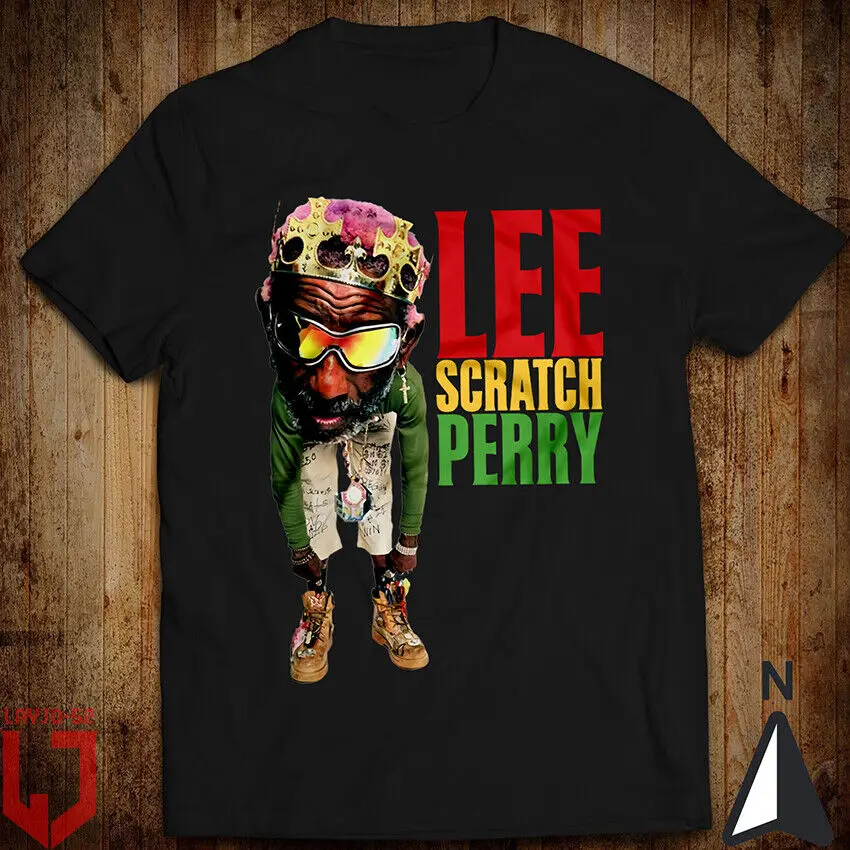 Classic Reggae Lee Scratch Sidro Super Ape Inna Jungle Excaliburman Music Tshirt Maniche Lunghe