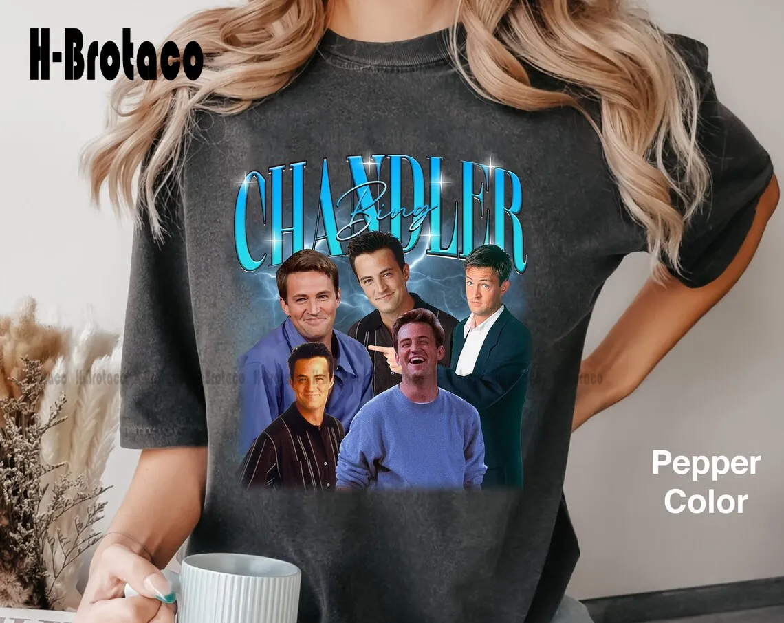 T-Shirt Retrò Chandler Bing, T-Shirt Chandler Bing, T-Shirt Vintage Chandler Bing, Camicia Shaker, Camicia Retrò Vintage Friends