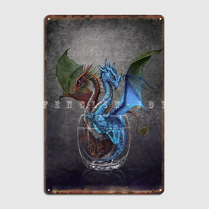 Gin And Tonic Dragon Poster Metal Plaque Plates Customize Club Bar Wall Pub Tin Sign Posters