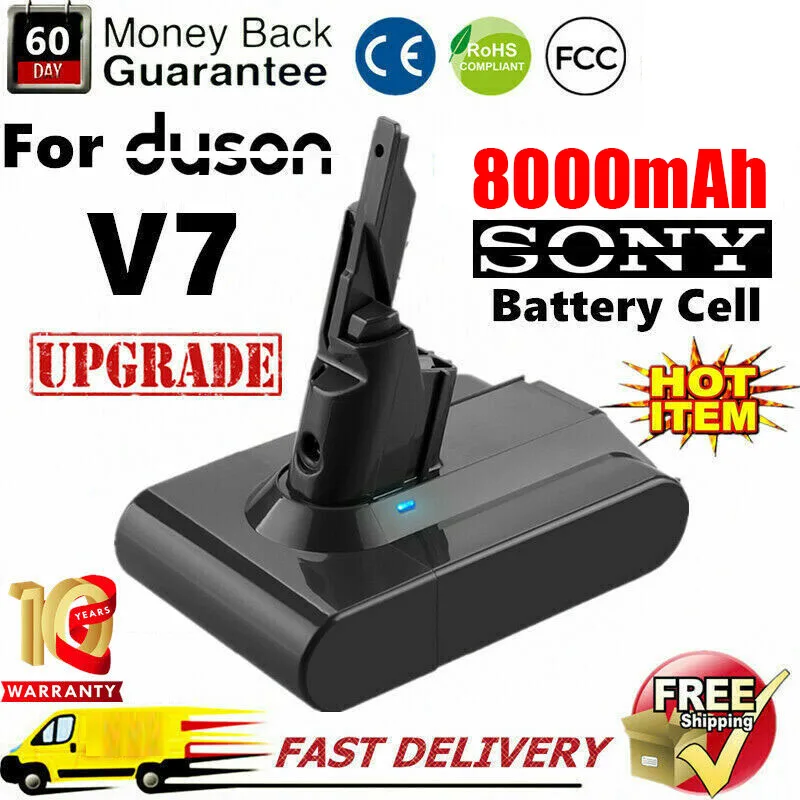 8000Mah Per Dyson V7 Aspirapolvere Batteria V7 Animal V7 Animal V7 Abosolute V7 Trigger Motorhead Pro Sv11 Bateria Ricaricabile