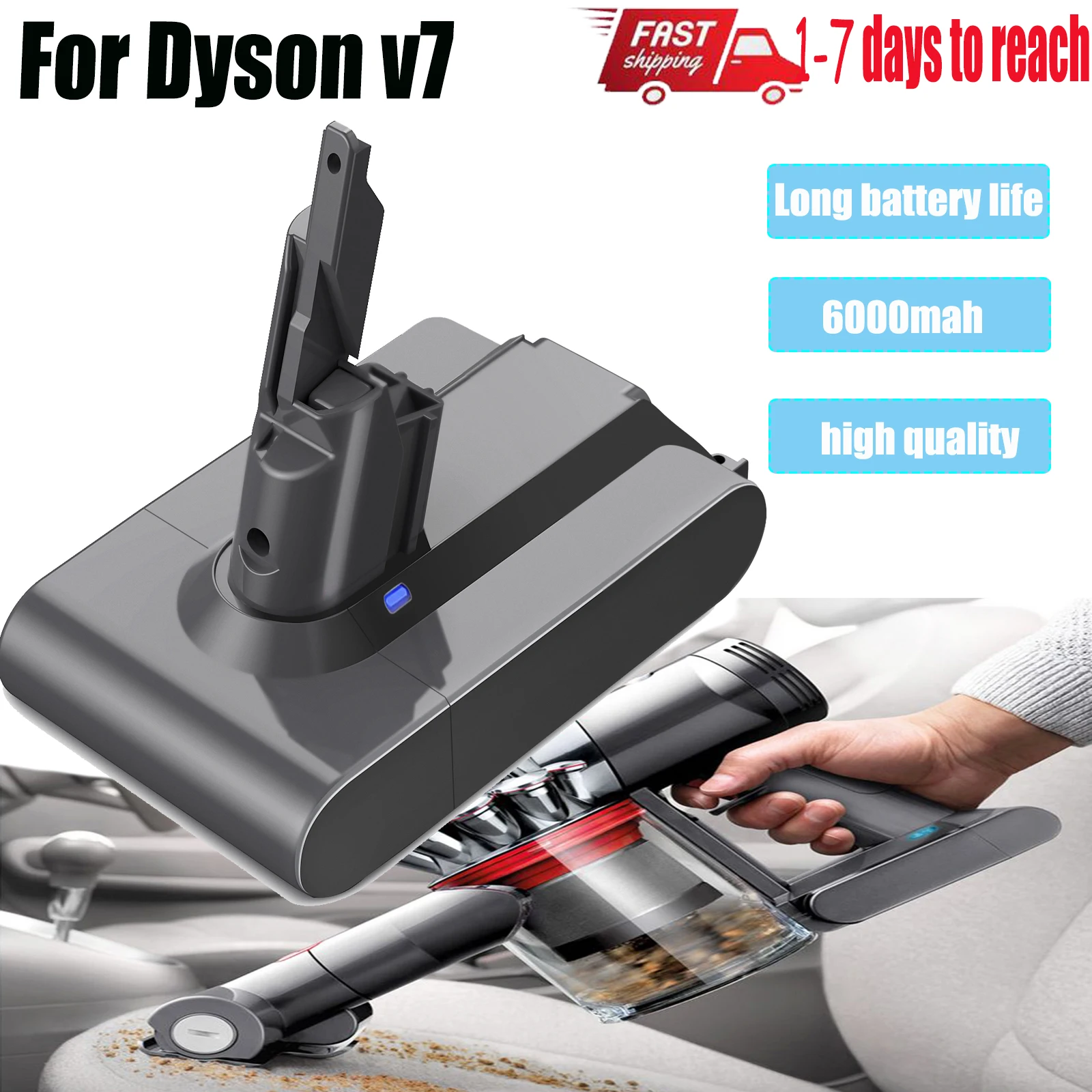 6000Mah 21.6V Per Dyson V7 Batteria Motorhead Animal Trigger Car + Boat Absolute V7 Batteria Di Ricambio Aspirapolvere Portatili