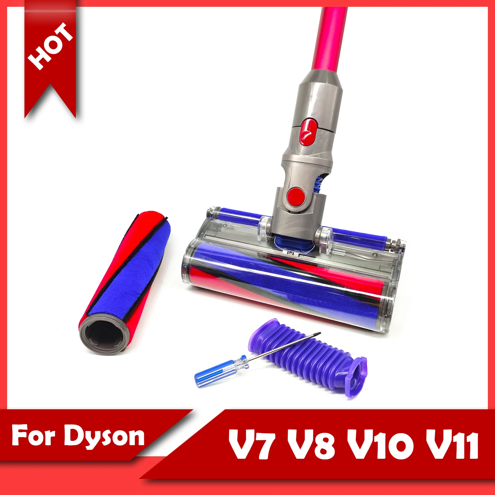 Per Dyson V15 V7 V8 V10 V11 Cleaner Soft Roller Cleaner Head Kit Testa Elettrica Per Attacco Pavimenti In Legno Vacuum Motorhead