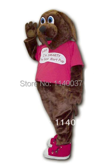 Mascotte Marrone Scuro Smarty Dog Mascot Costume Formato Adulto Pubblicità Smarty Mascotte Outfit Suit Dog Cosply Costume Di Carnevale