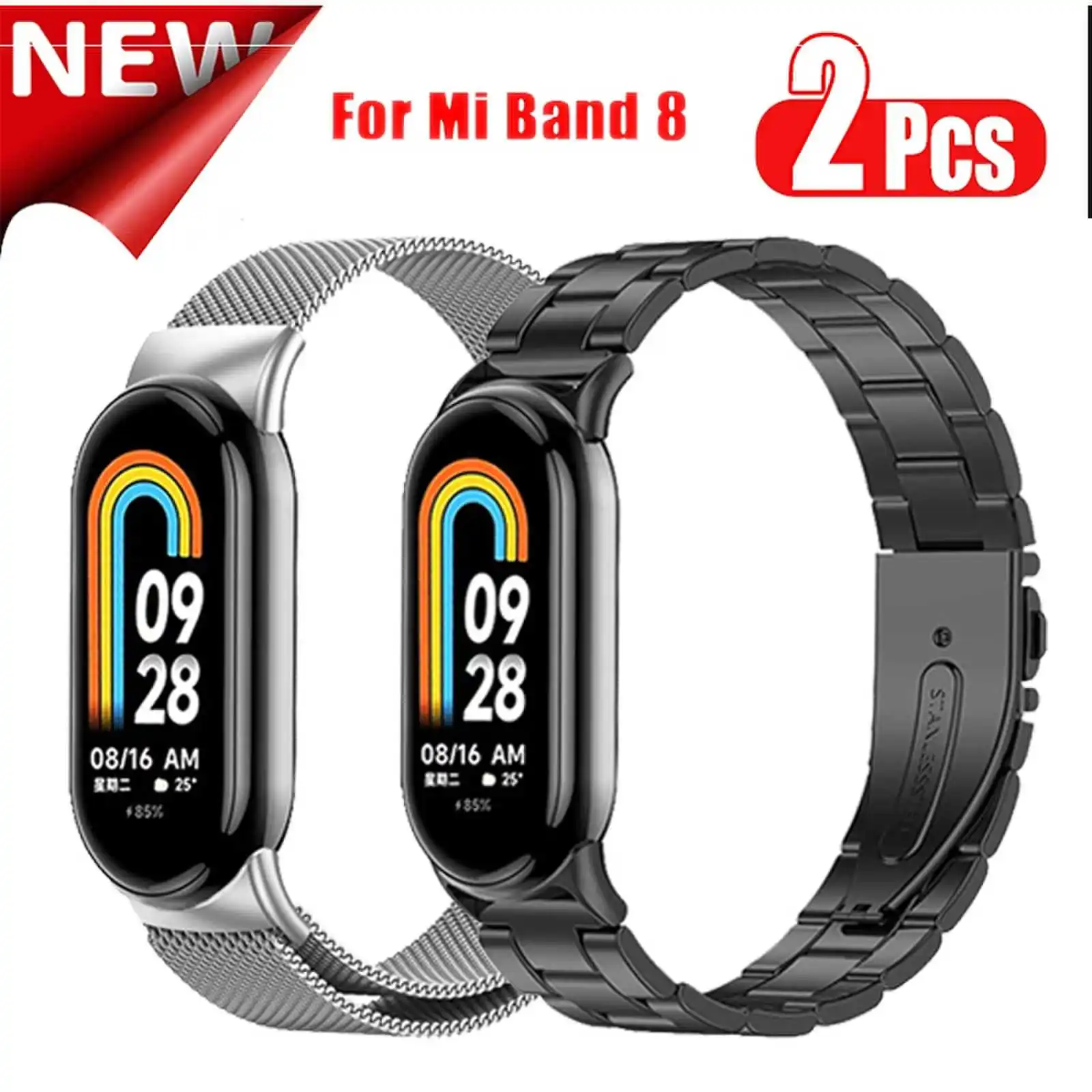 Cinturino In Metallo Per Xiaomi Mi Band 8 Bracciale Wristband Mi Band 8 Smart Band Per Xiaomi Miband 8 Magnetic Loop Band Correa Watchband