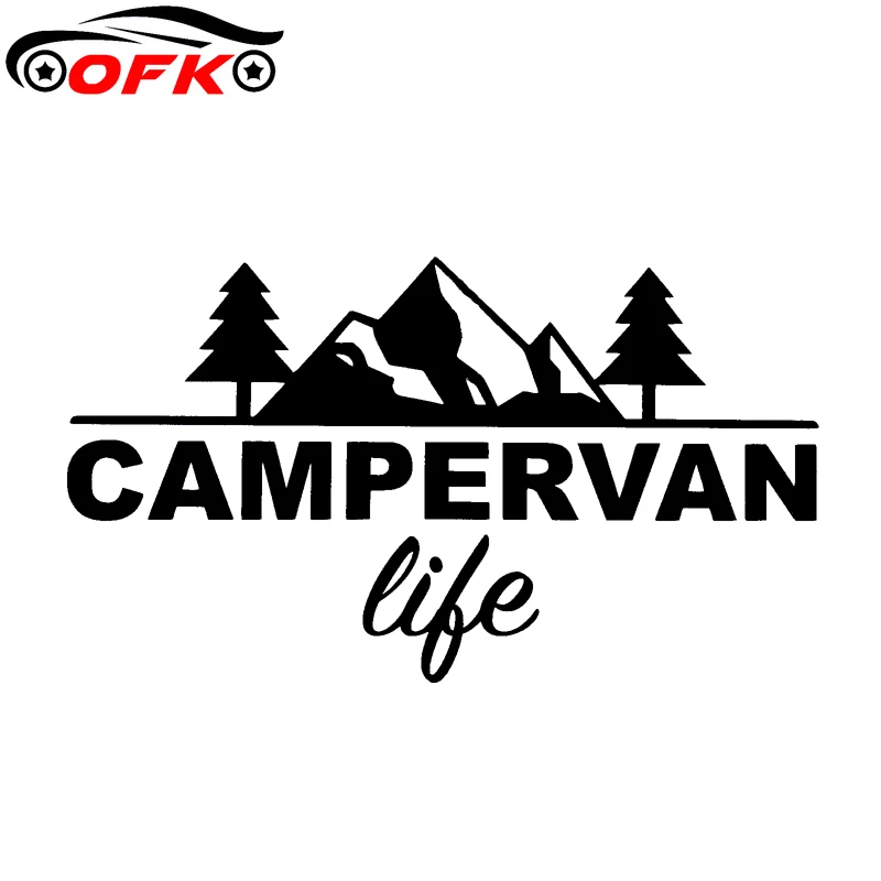 Adesivo Per Auto Classico Moda Camper Van Life Pvc Meravigliose Decalcomanie Per Finestre Nero Argento 14.8*8.3 Cm