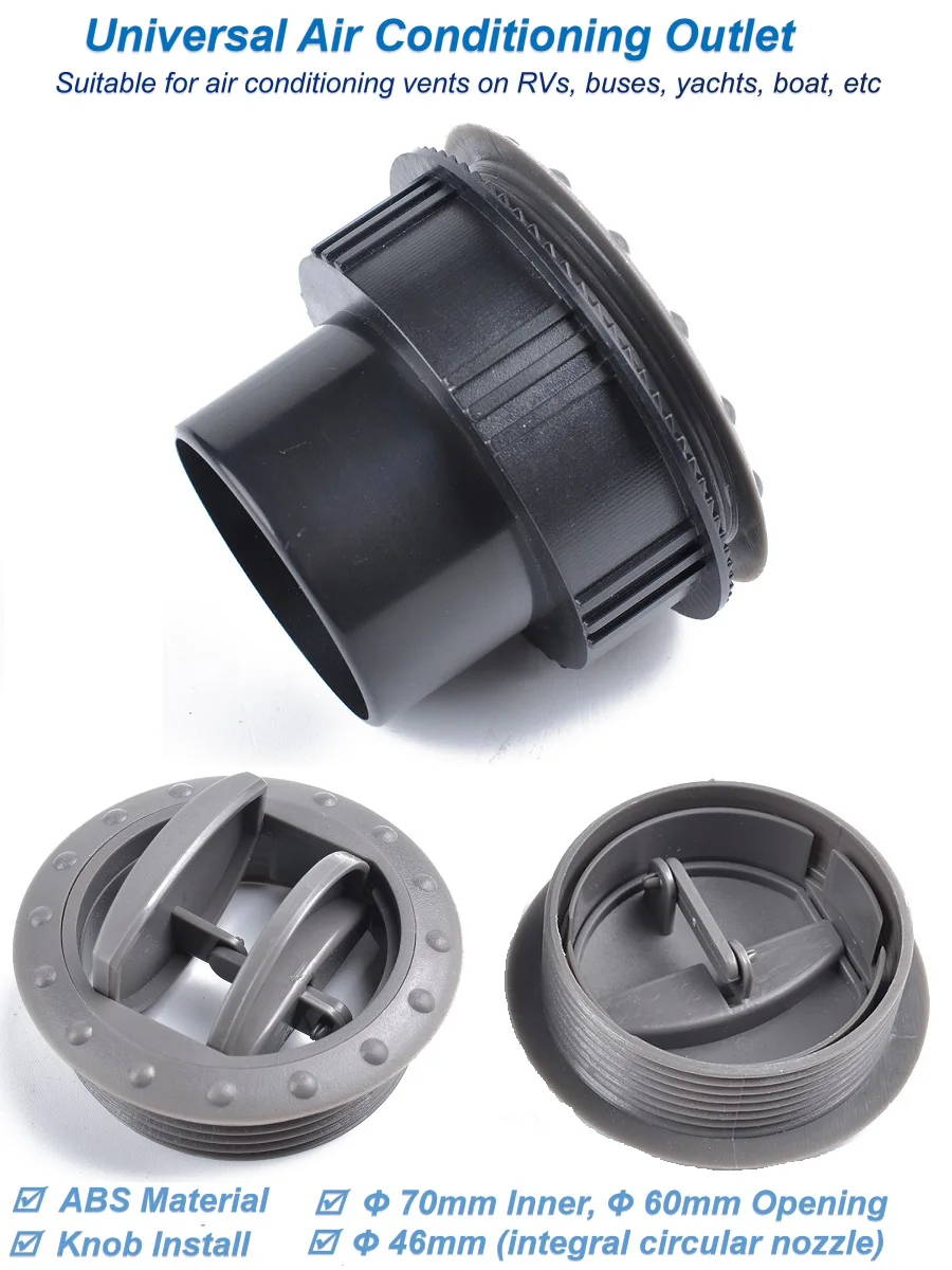 Milwau60 Mm Rv Scarico Ventilazione Uscita Abs Circolare Universale Aria Condizionata Vent Per Camper Caravan Camper Van Bus Boat Yacht