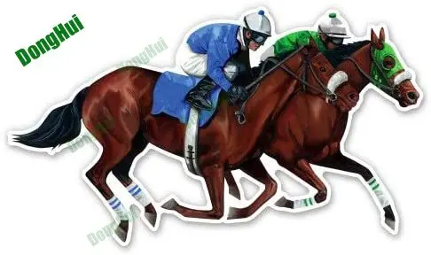 Horse Racing Appassionato Jockey Horse Racing Car Stickers Parabrezza Posteriore Casco Tablet Camper Van Skateboard Decalcomanie