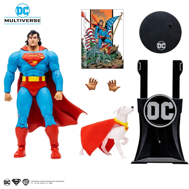 Mcfarlane Toys Superman Returns Action Figure Superman & Krypto Clark Kent Figura Da 18Cm Modello Originale Di Giocattoli Per Bambole Multiverse Dc