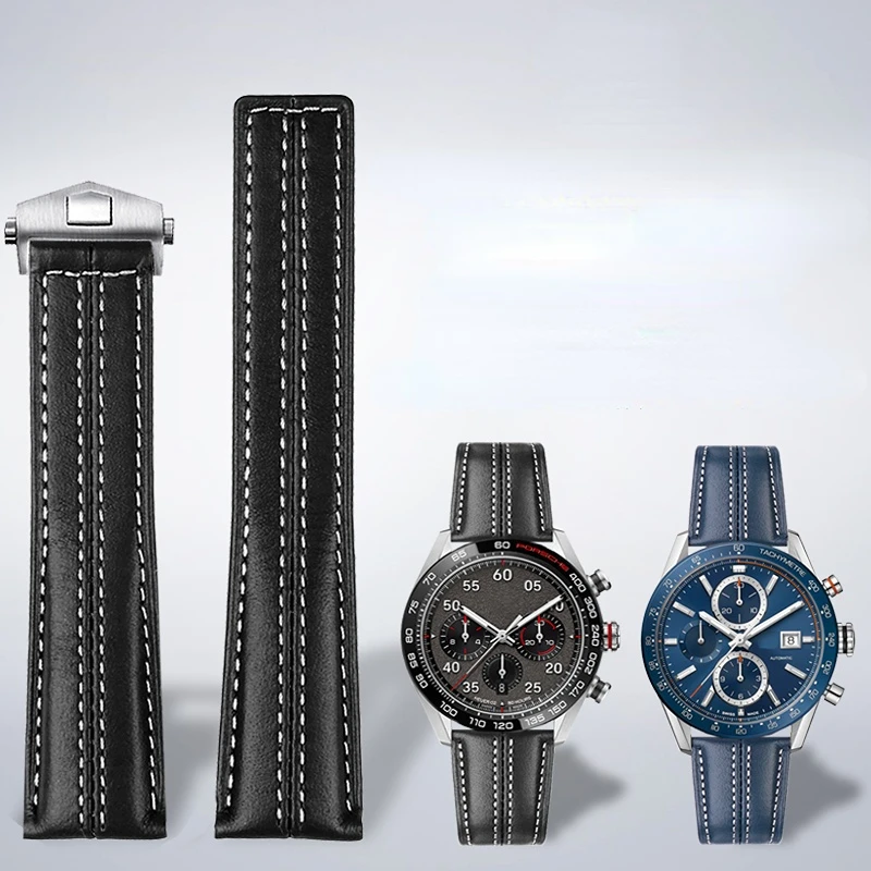 Per Tag - Heuer Cinturino Serie Calera Porsche Co-Branded Cinturino In Vera Pelle Cinturino Da Polso Monaco F1 Accessori Per Bracciali 22Mm