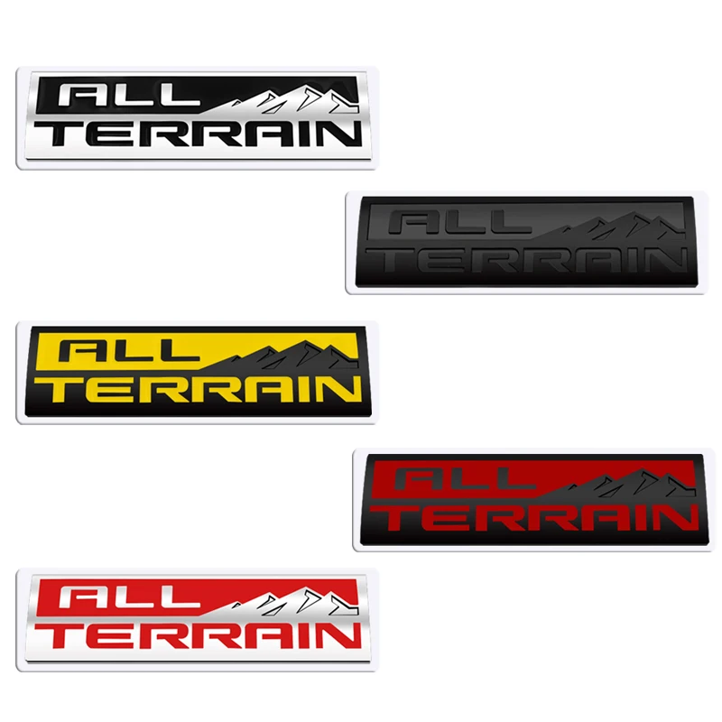 Metallo All Terrain Griglia Anteriore Sticker Car Rear Trunk Body Emblem Badge Per Gmc Terrain Yukon Sierra Savana Safari Suburban